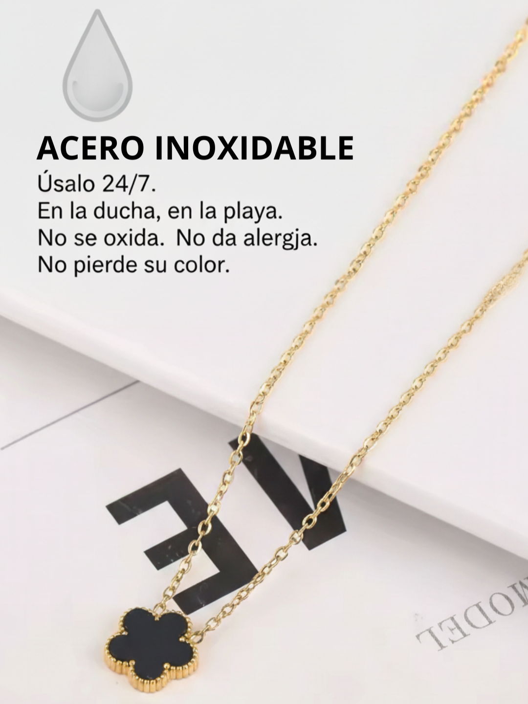 FORTUNA™ - Set de Joyas de Trébol de 5 Hojas (Negro y Oro)