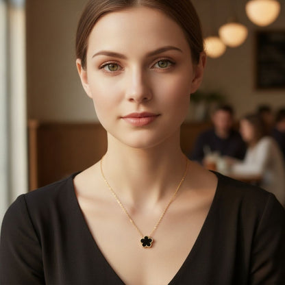 FORTUNA™ - Set de Joyas de Trébol de 5 Hojas (Negro y Oro)